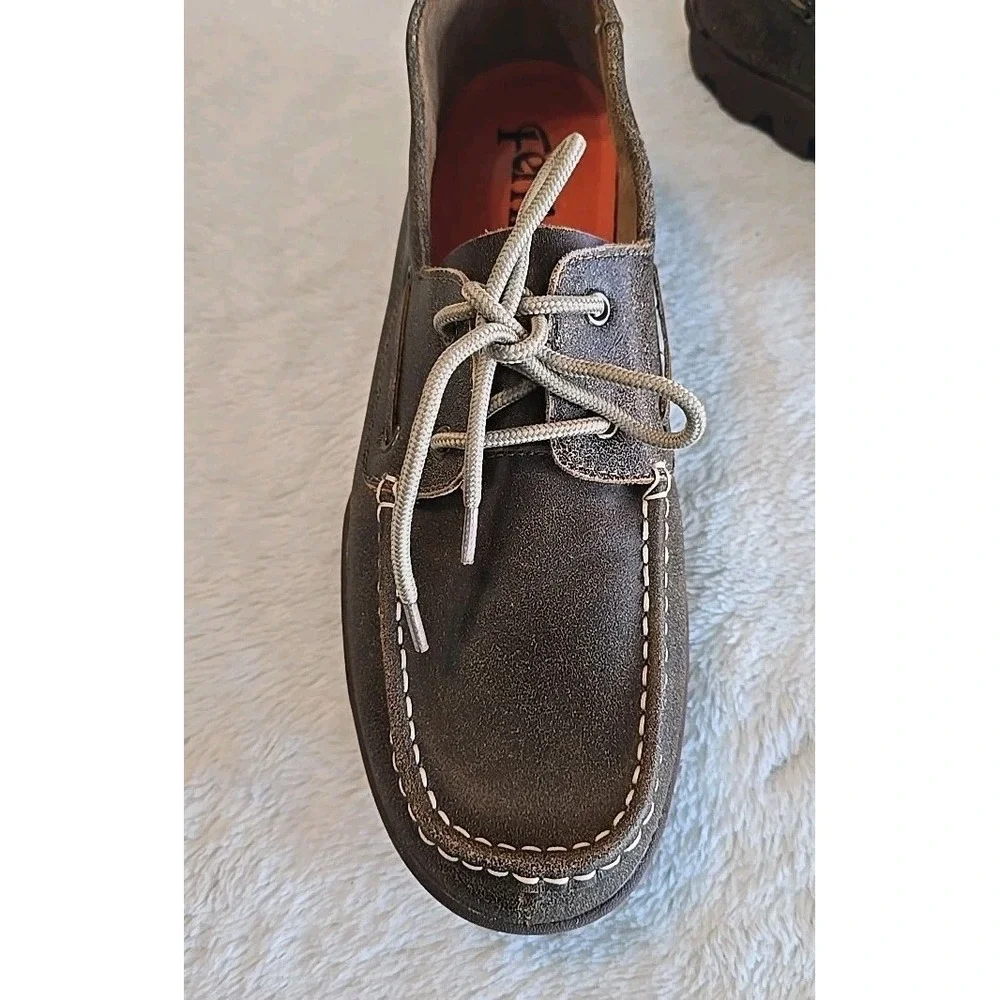 Ferrari Men's Loafers Moccasins‎ Shoes Brown Size 11 D Lace-up Leather